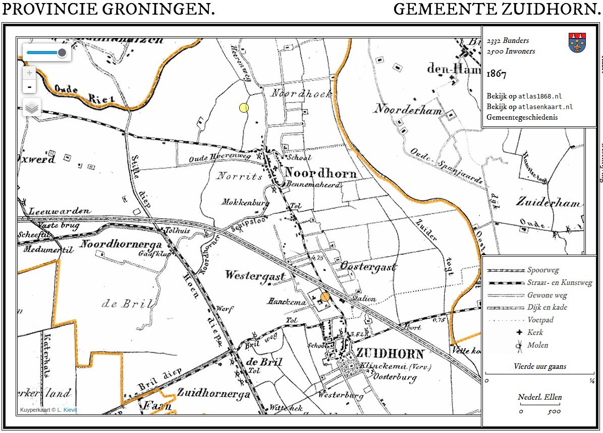 Kuyperkaart 1867, Gemeente Zuidhorn